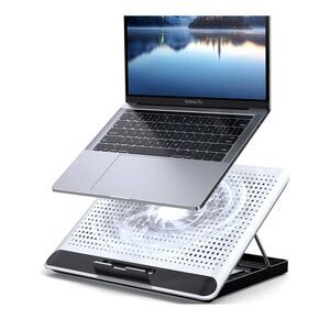 KEROLFFU Laptop Cooling Pad N1 – Aluminum, 5 Heights, USB,‎ Silent Fan